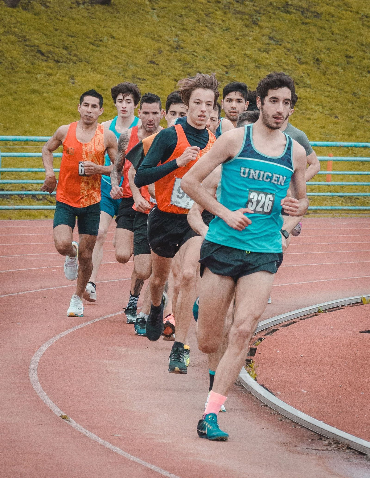Runners on an outdoor track