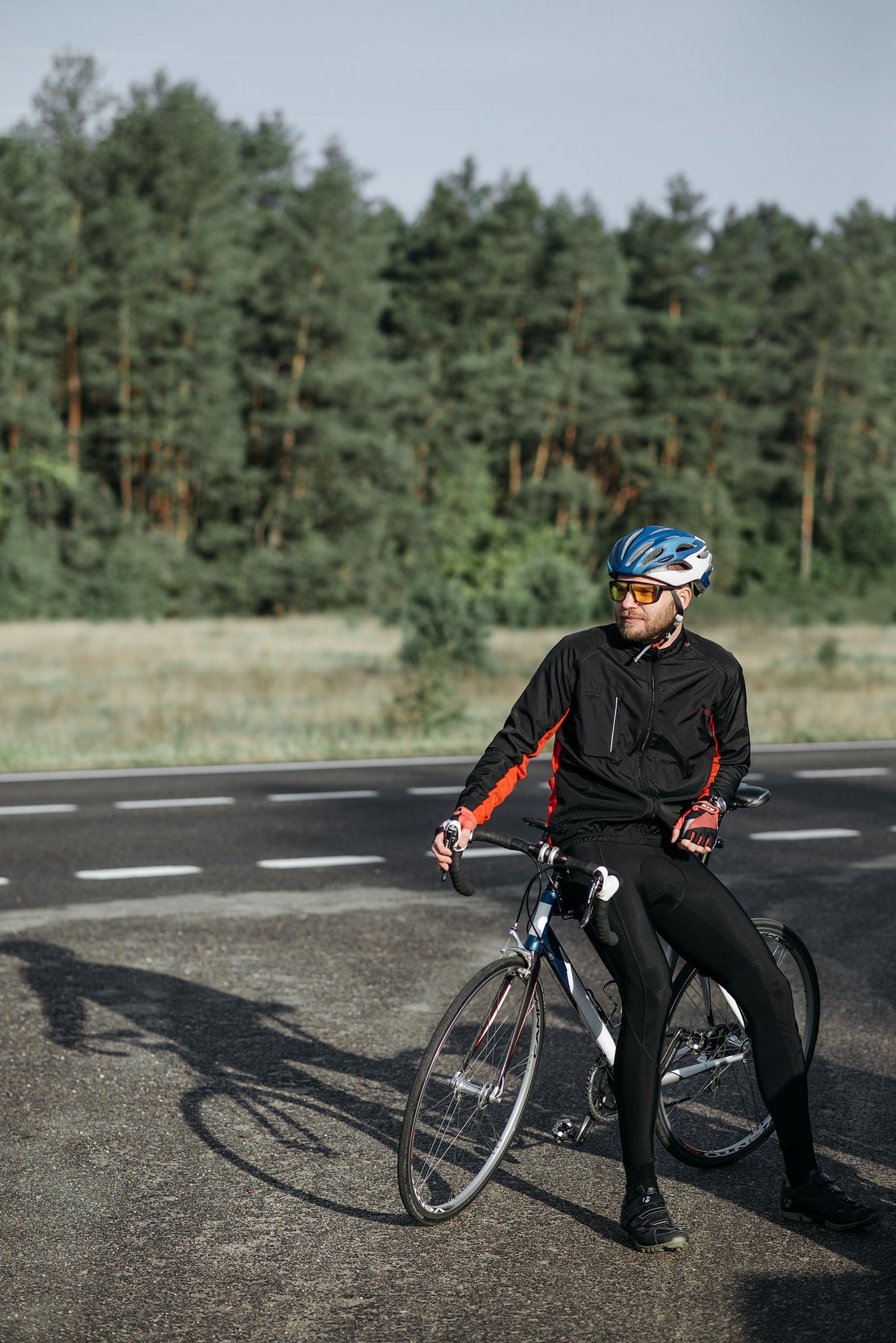 Cyclist riding outdoors
